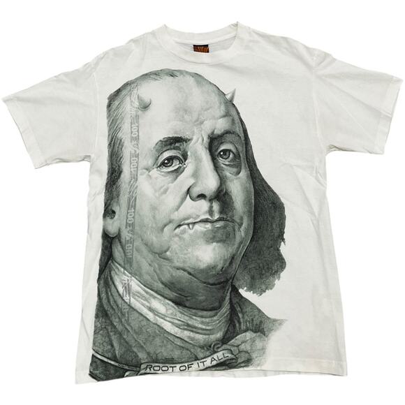 OG Abel Root of It All Benjamin Franklin Devil Horns 90’s T-shirt - Picture 1 of 5